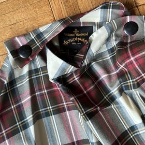 Vivienne Westwood Anglomania mid size virgin wool dress/cape/tartan plaid